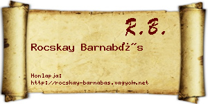 Rocskay Barnabás névjegykártya