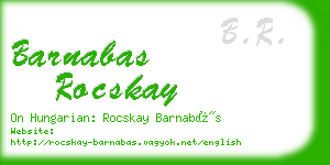 barnabas rocskay business card